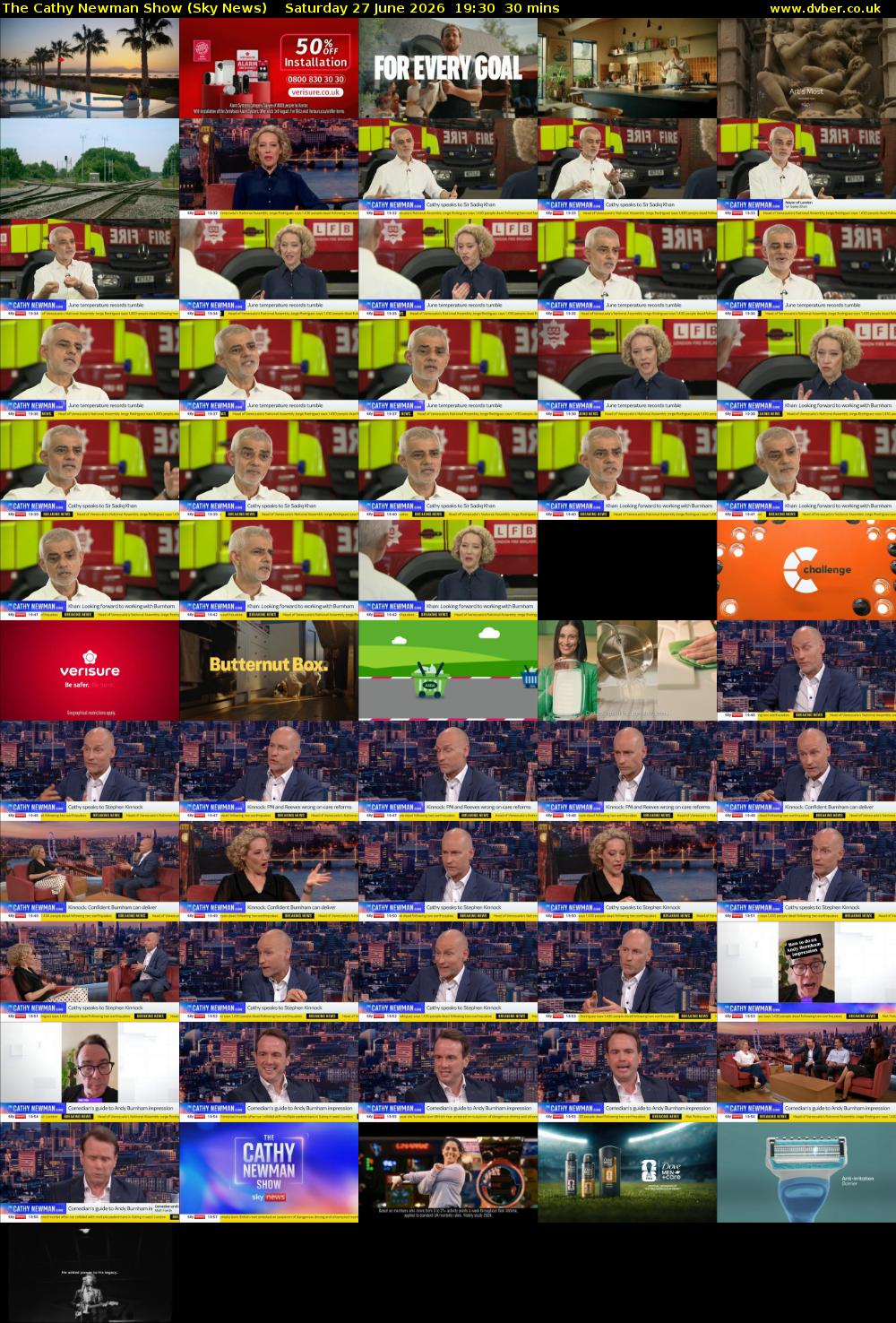 The Cathy Newman Show (Sky News) Saturday 27 June 2026 19:30 - 20:00