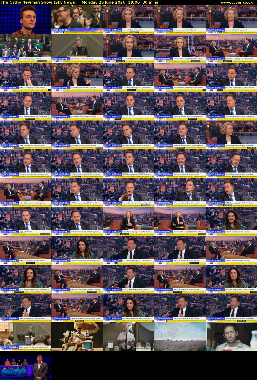The Cathy Newman Show (Sky News) Monday 29 June 2026 19:00 - 19:30