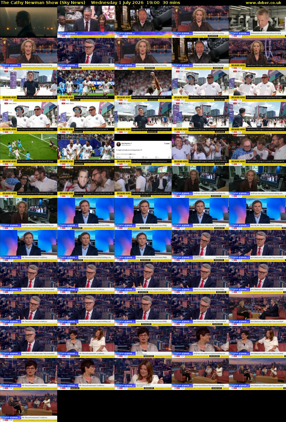The Cathy Newman Show (Sky News) Wednesday 1 July 2026 19:00 - 19:30