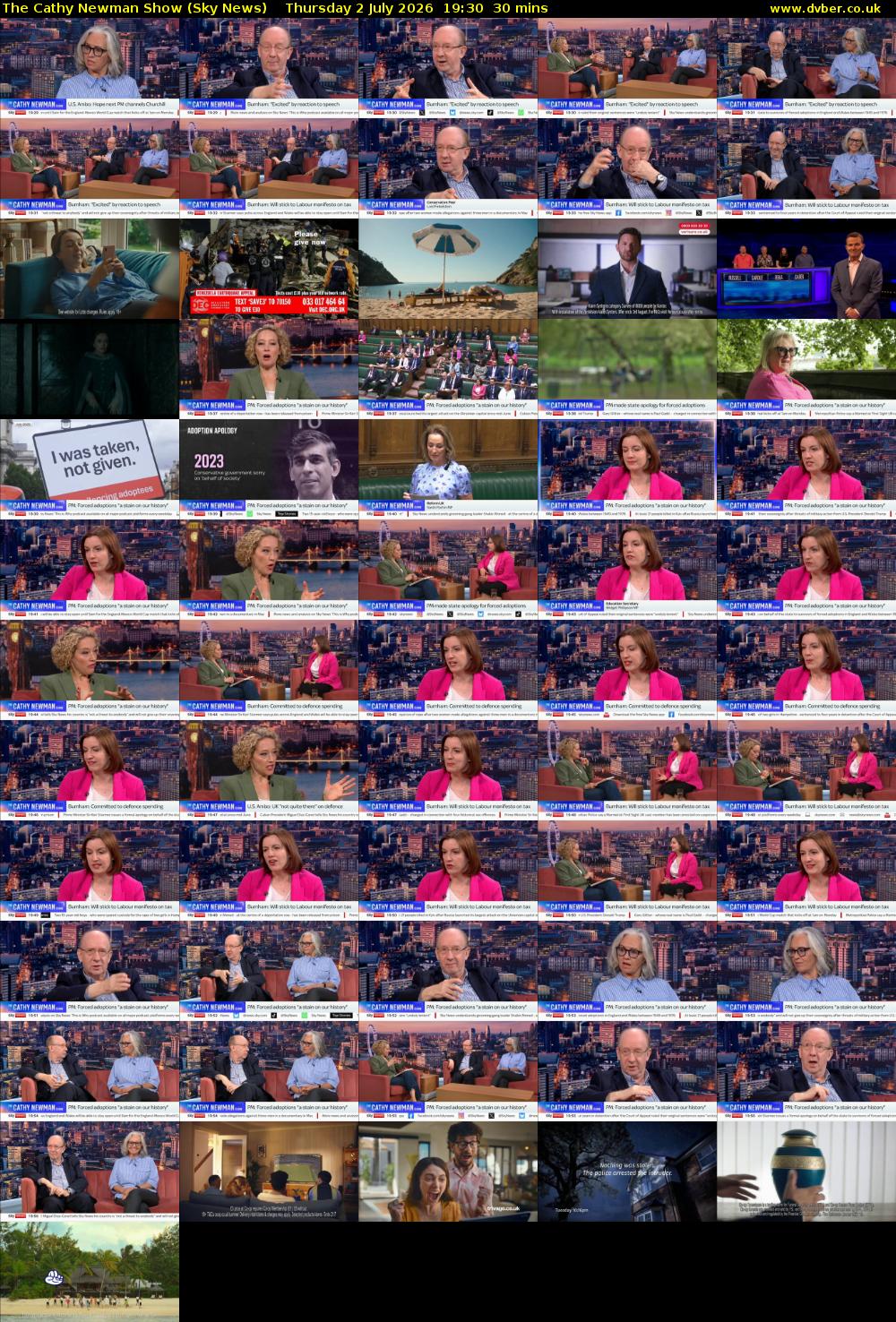 The Cathy Newman Show (Sky News) Thursday 2 July 2026 19:30 - 20:00