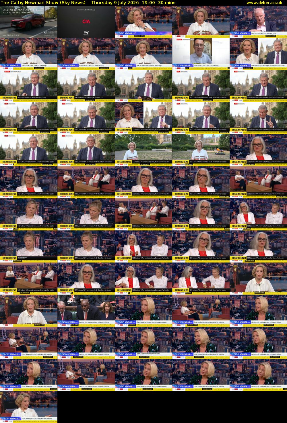 The Cathy Newman Show (Sky News) Thursday 9 July 2026 19:00 - 19:30