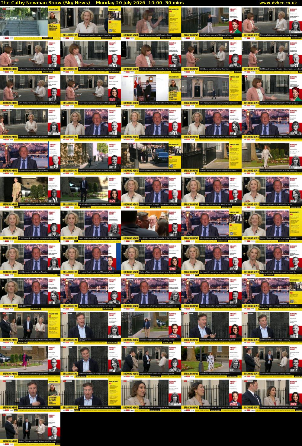 The Cathy Newman Show (Sky News) Monday 20 July 2026 19:00 - 19:30