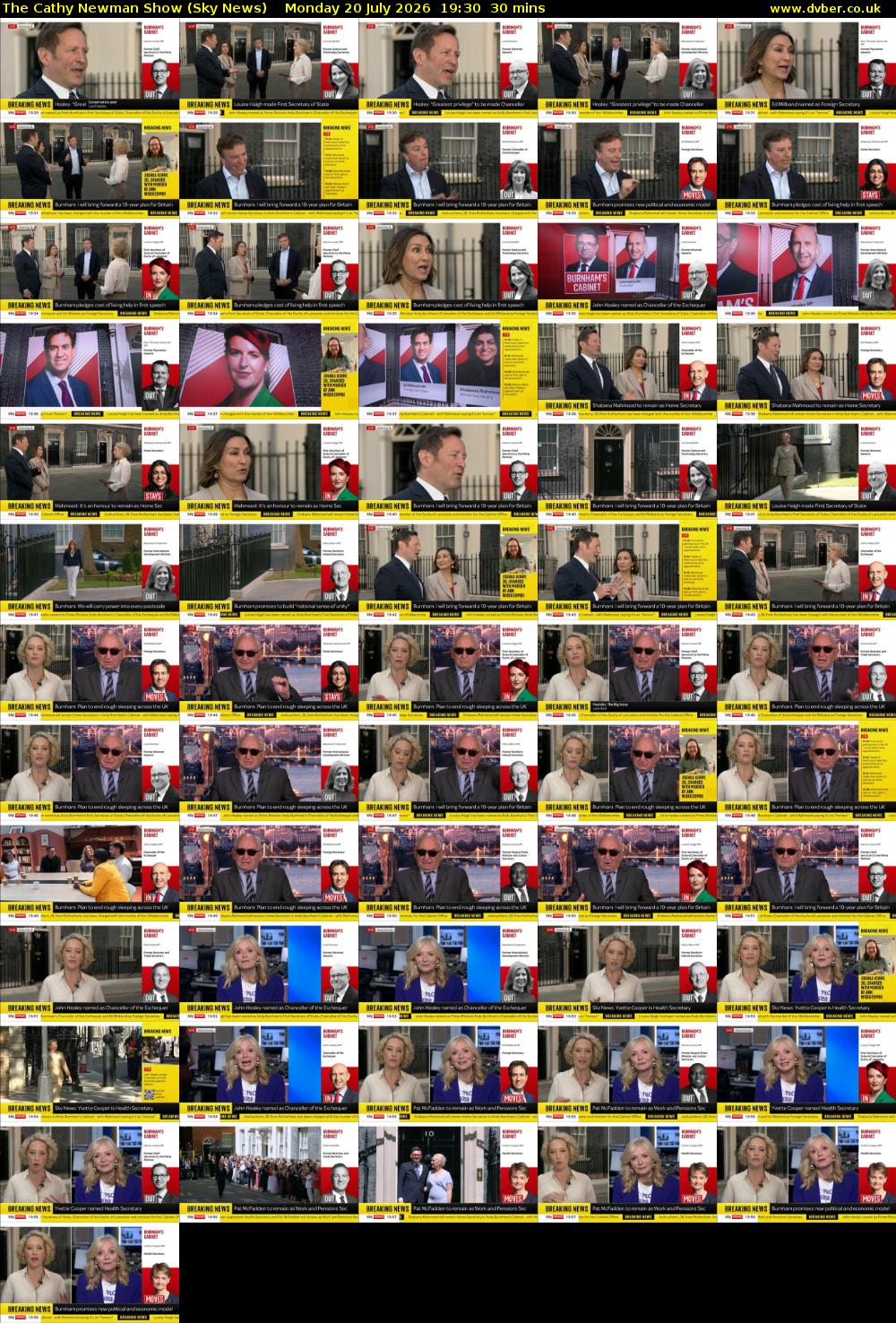 The Cathy Newman Show (Sky News) Monday 20 July 2026 19:30 - 20:00
