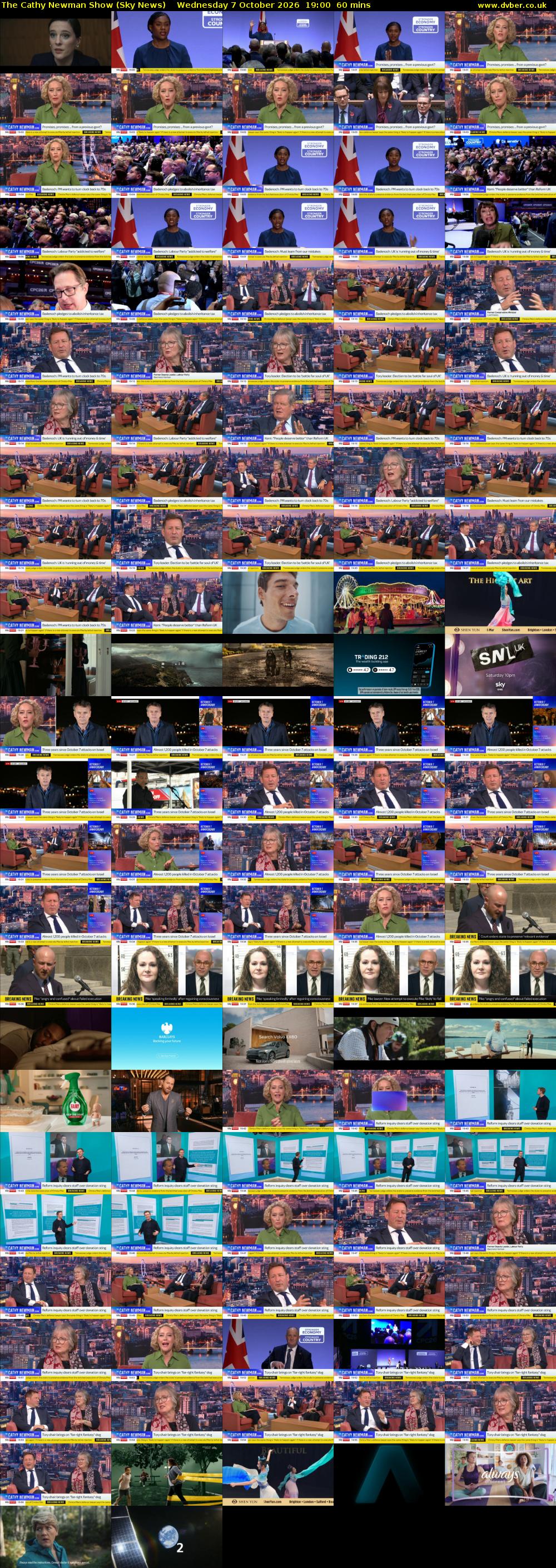 The Cathy Newman Show (Sky News) Wednesday 7 October 2026 19:00 - 20:00