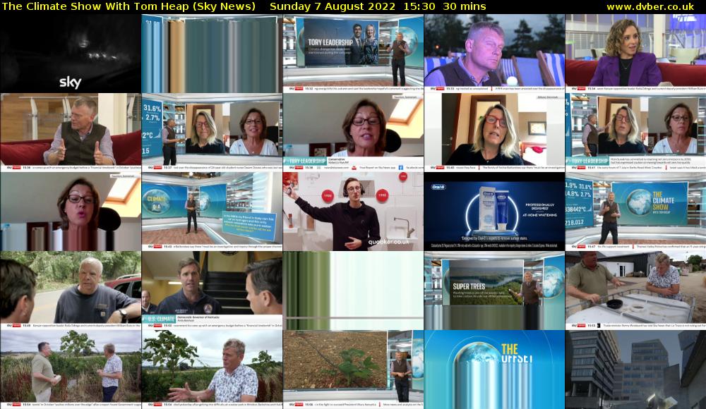 The Climate Show With Tom Heap (Sky News) Sunday 7 August 2022 15:30 - 16:00