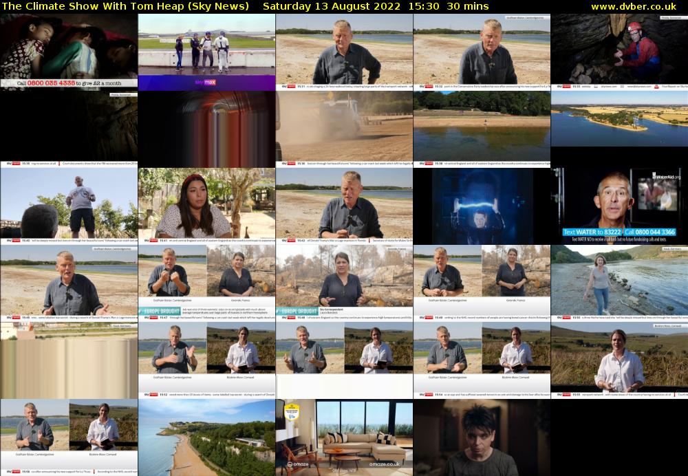 The Climate Show With Tom Heap (Sky News) Saturday 13 August 2022 15:30 - 16:00