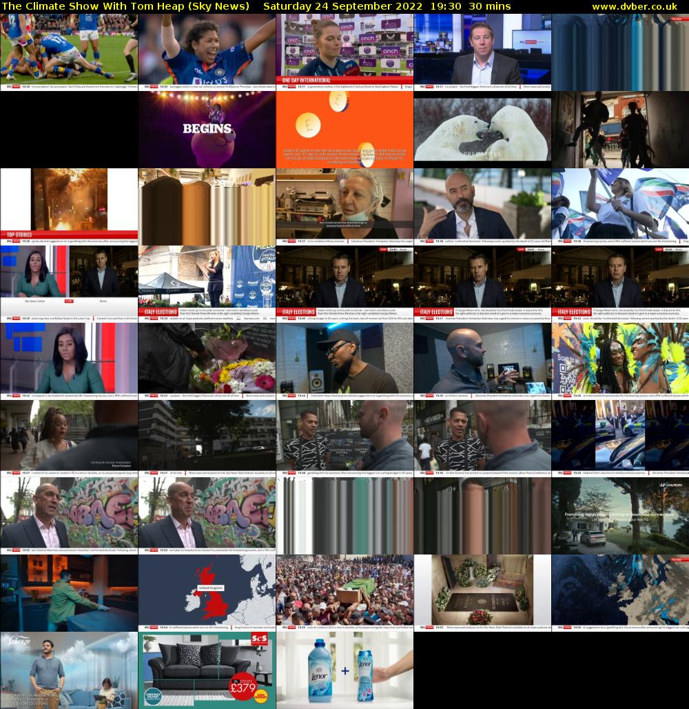 The Climate Show With Tom Heap (Sky News) Saturday 24 September 2022 19:30 - 20:00