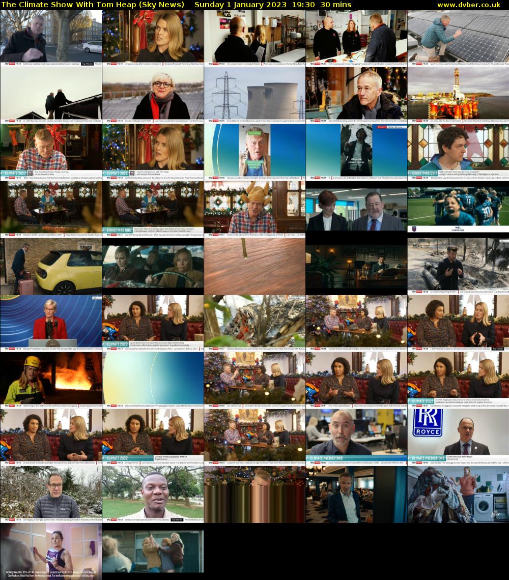 The Climate Show With Tom Heap (Sky News) Sunday 1 January 2023 19:30 - 20:00
