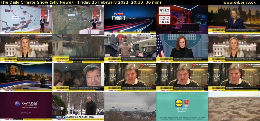 The Daily Climate Show (Sky News) Friday 25 February 2022 20:30 - 21:00