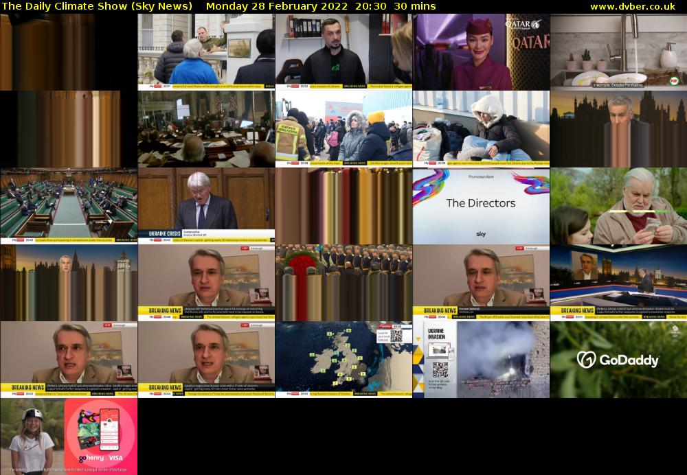 The Daily Climate Show (Sky News) Monday 28 February 2022 20:30 - 21:00