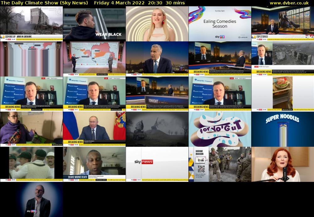 The Daily Climate Show (Sky News) Friday 4 March 2022 20:30 - 21:00