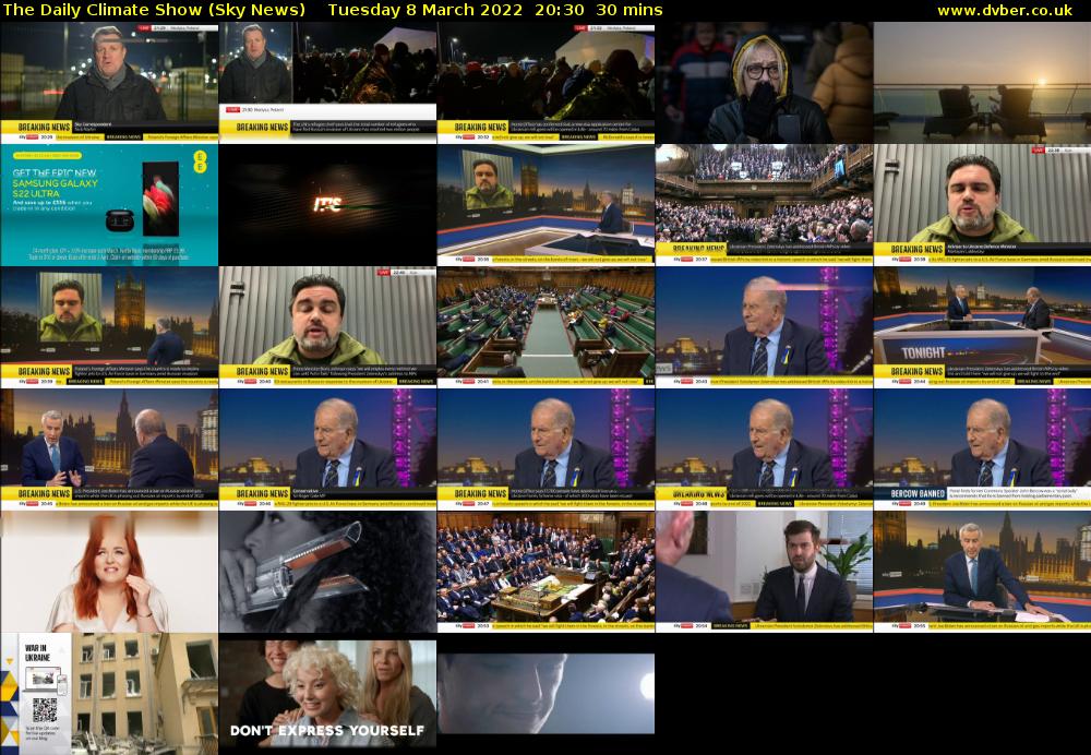 The Daily Climate Show (Sky News) Tuesday 8 March 2022 20:30 - 21:00