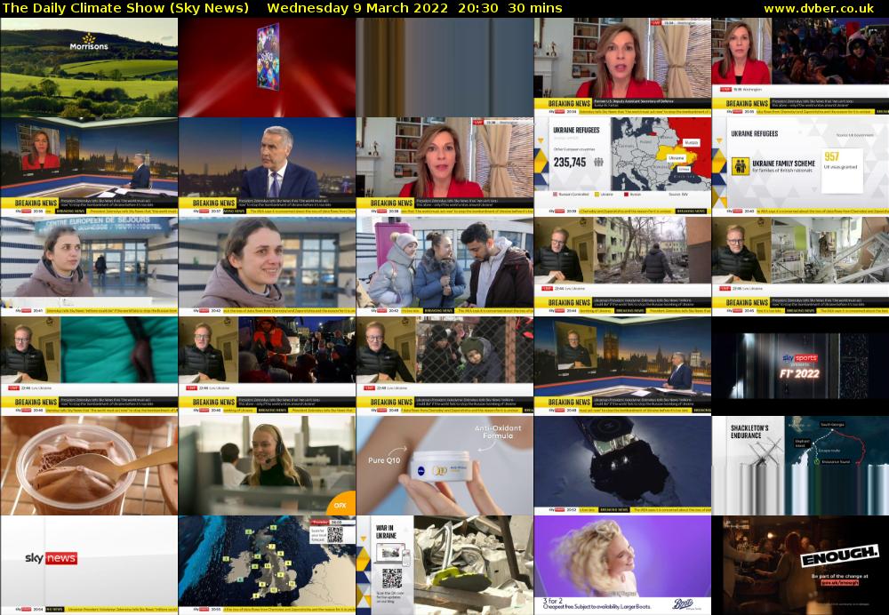The Daily Climate Show (Sky News) Wednesday 9 March 2022 20:30 - 21:00