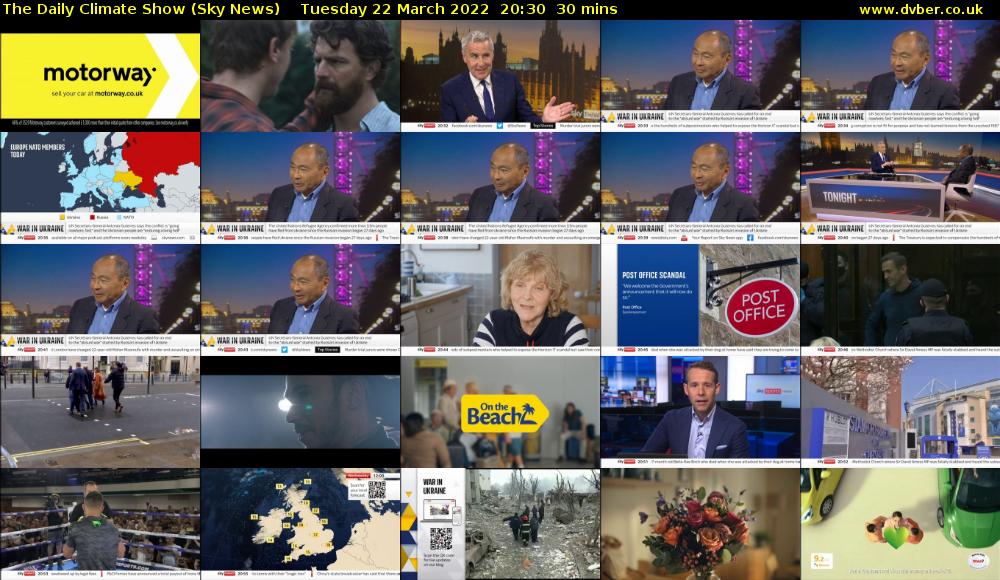 The Daily Climate Show (Sky News) Tuesday 22 March 2022 20:30 - 21:00