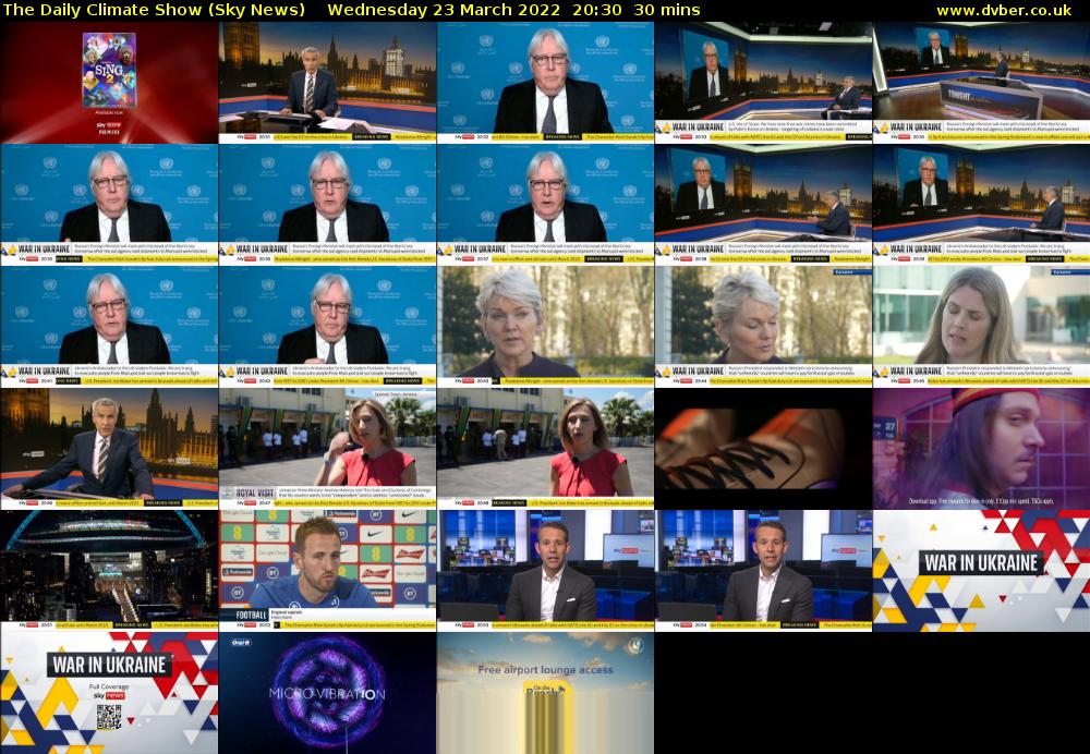 The Daily Climate Show (Sky News) Wednesday 23 March 2022 20:30 - 21:00