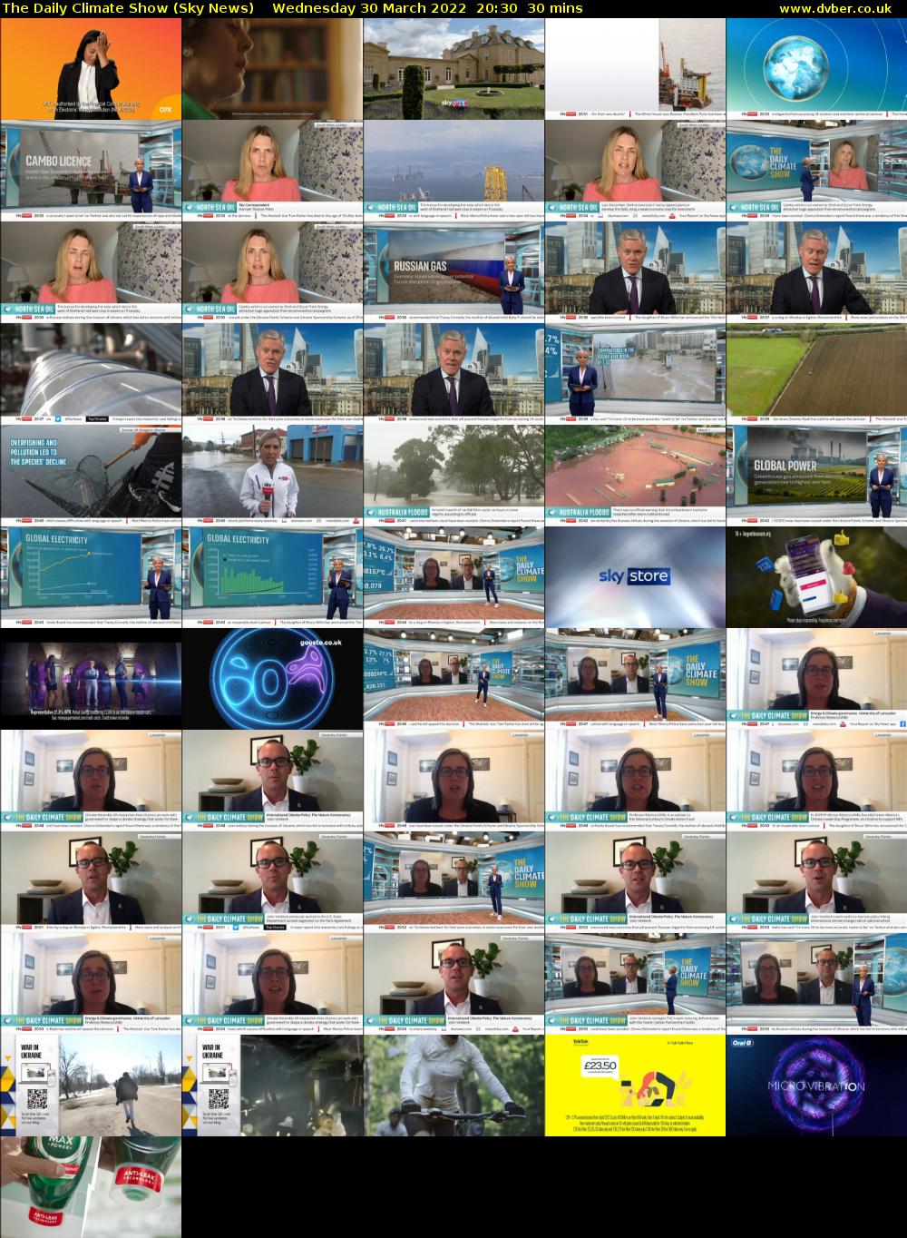 The Daily Climate Show (Sky News) Wednesday 30 March 2022 20:30 - 21:00