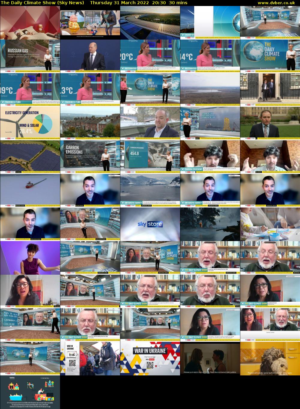 The Daily Climate Show (Sky News) Thursday 31 March 2022 20:30 - 21:00
