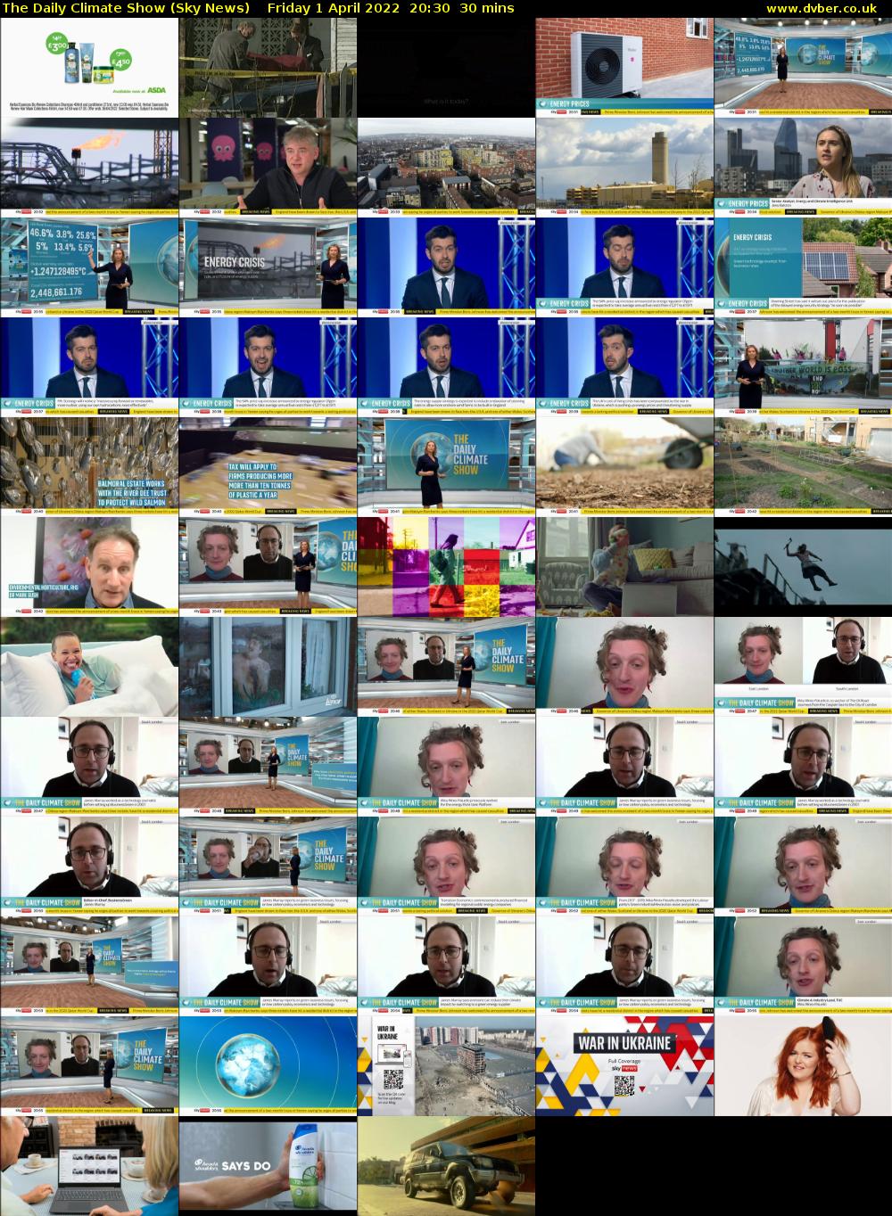 The Daily Climate Show (Sky News) Friday 1 April 2022 20:30 - 21:00
