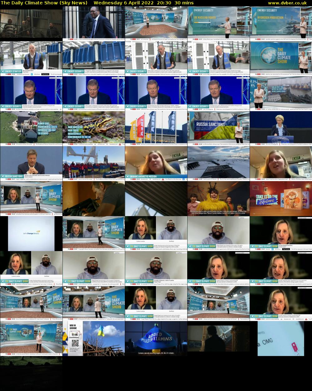 The Daily Climate Show (Sky News) Wednesday 6 April 2022 20:30 - 21:00