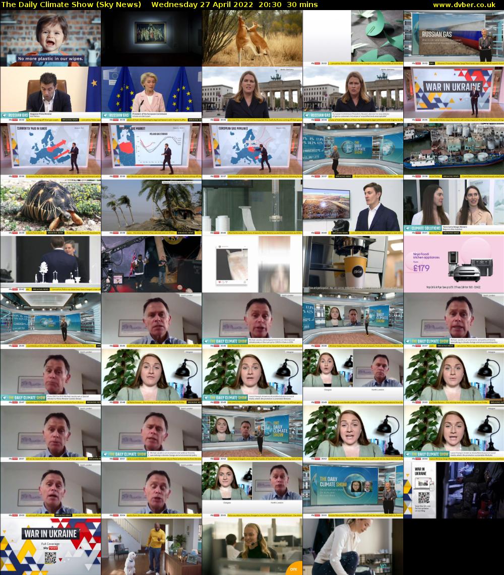 The Daily Climate Show (Sky News) Wednesday 27 April 2022 20:30 - 21:00