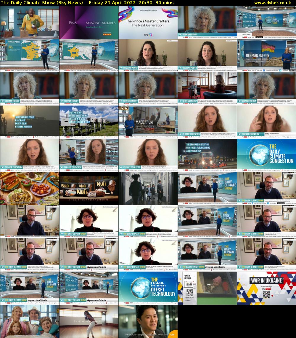 The Daily Climate Show (Sky News) Friday 29 April 2022 20:30 - 21:00