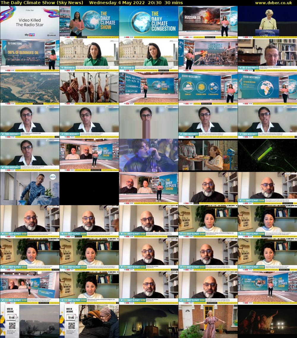 The Daily Climate Show (Sky News) Wednesday 4 May 2022 20:30 - 21:00