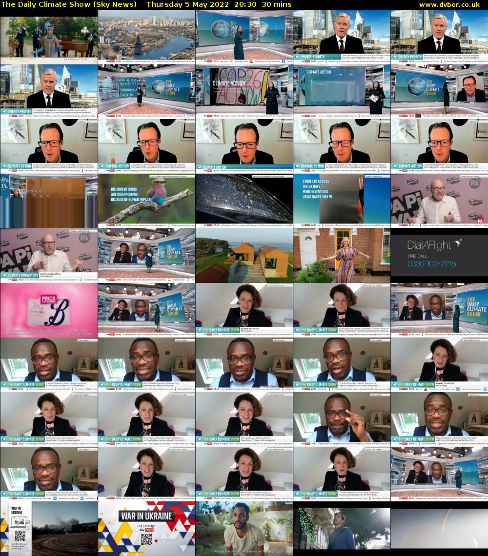 The Daily Climate Show (Sky News) Thursday 5 May 2022 20:30 - 21:00