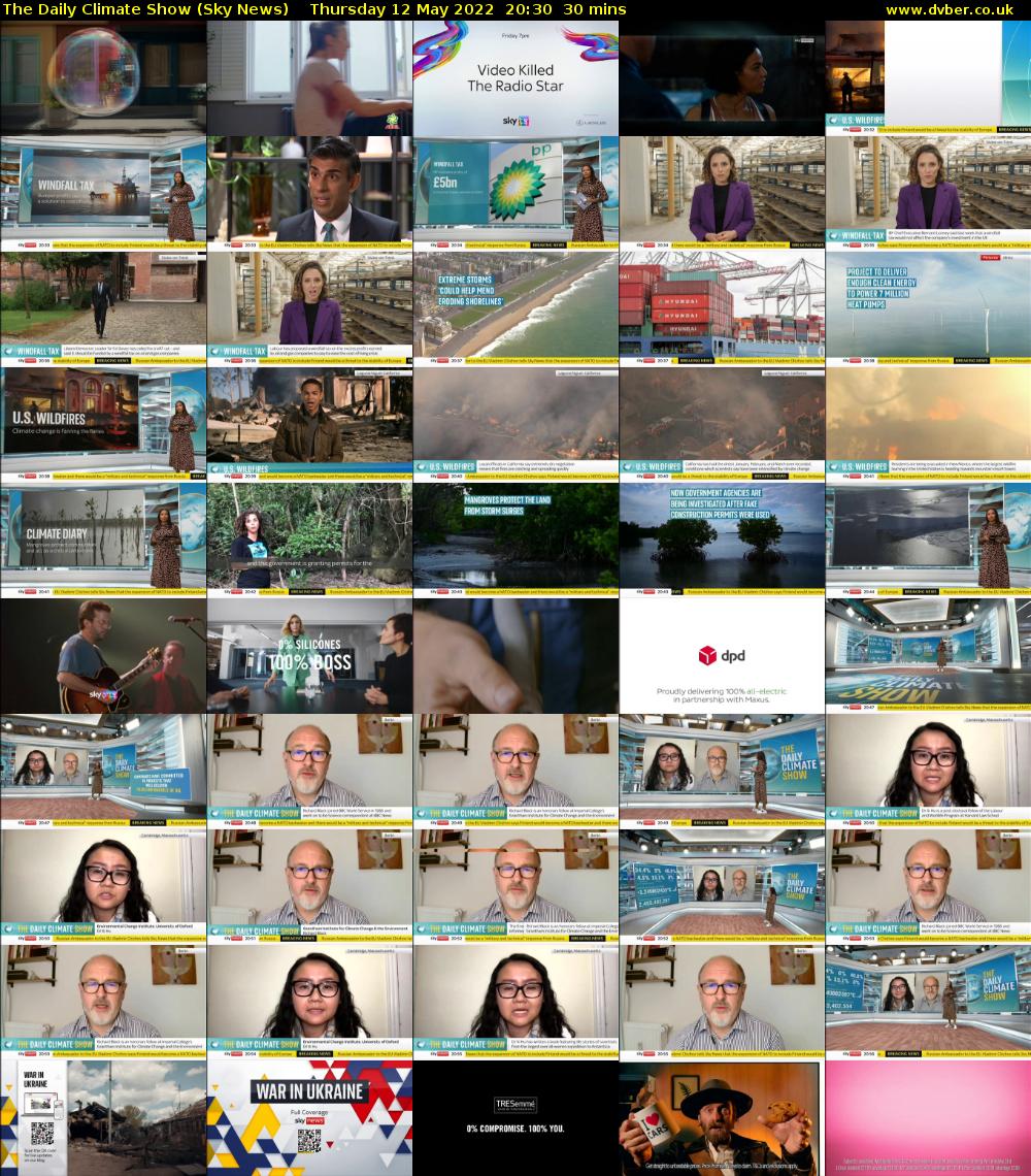 The Daily Climate Show (Sky News) Thursday 12 May 2022 20:30 - 21:00