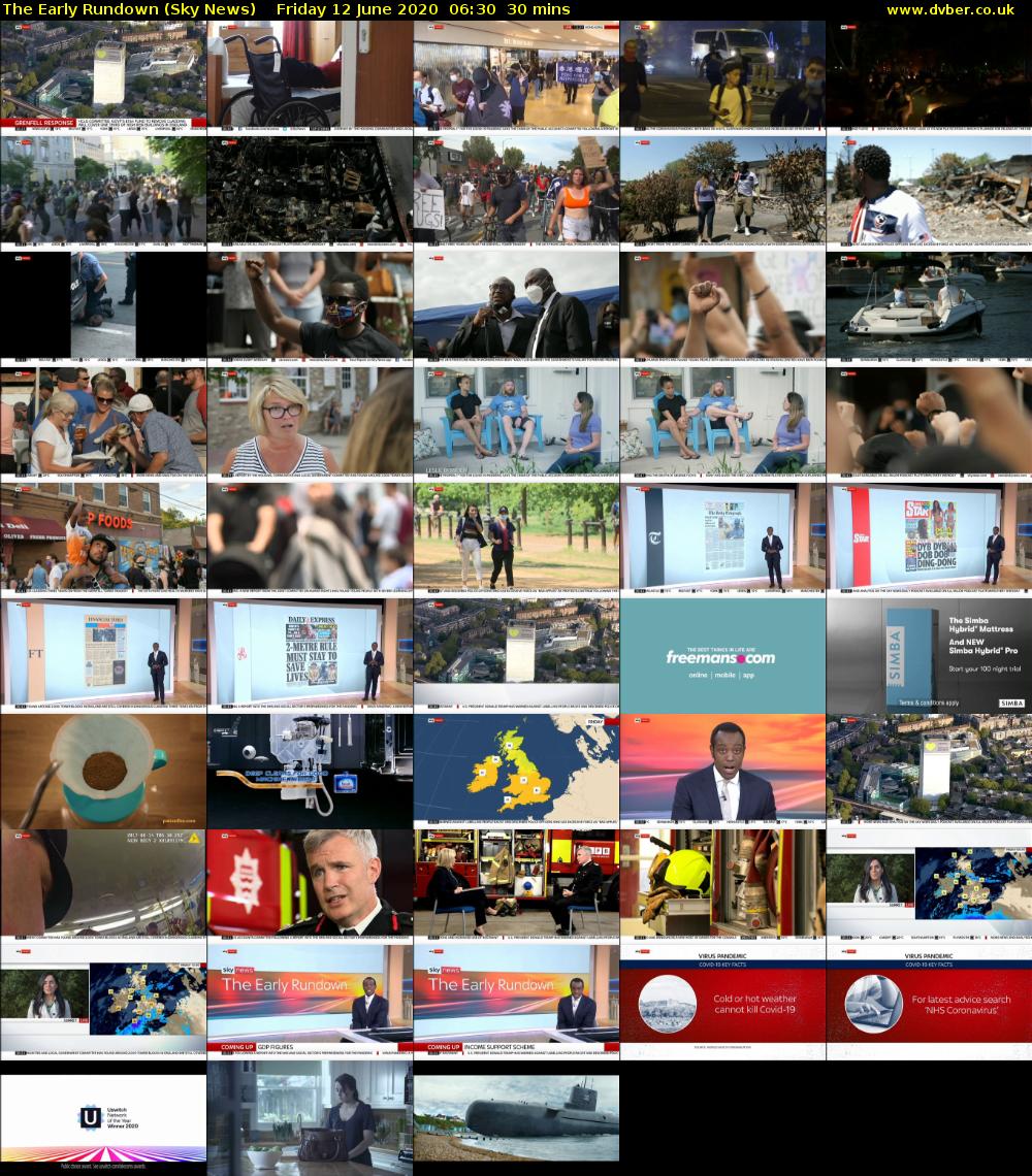 The Early Rundown (Sky News) Friday 12 June 2020 06:30 - 07:00