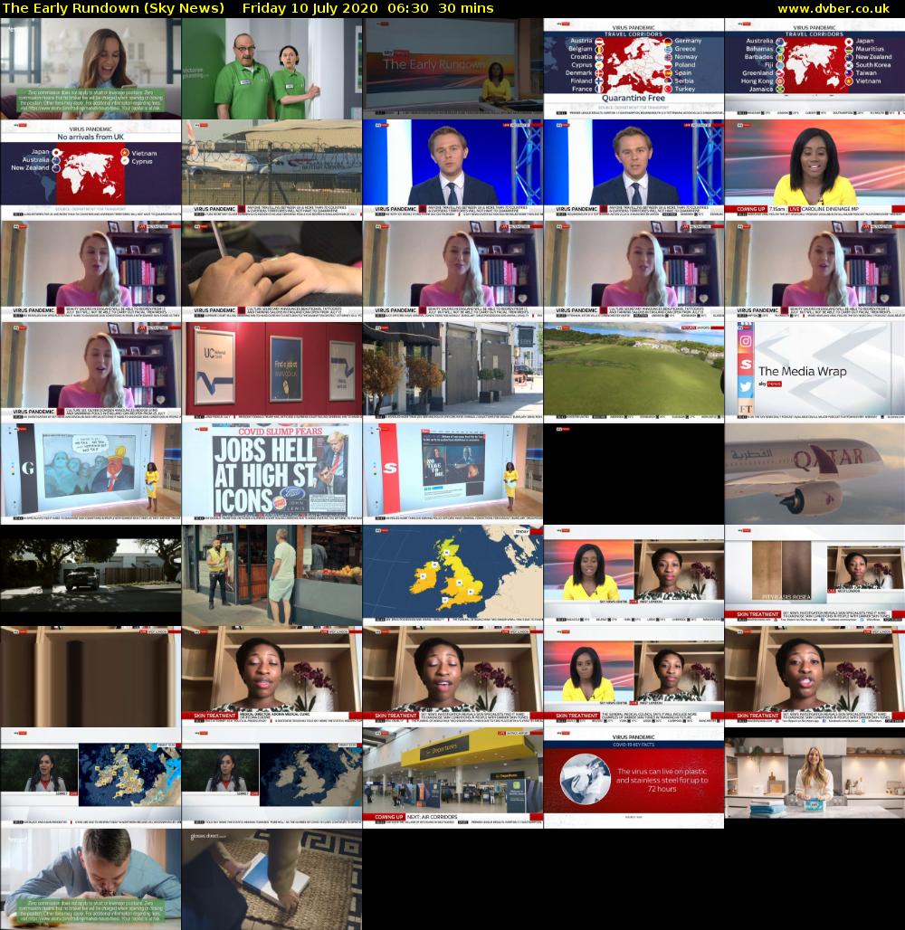 The Early Rundown (Sky News) Friday 10 July 2020 06:30 - 07:00