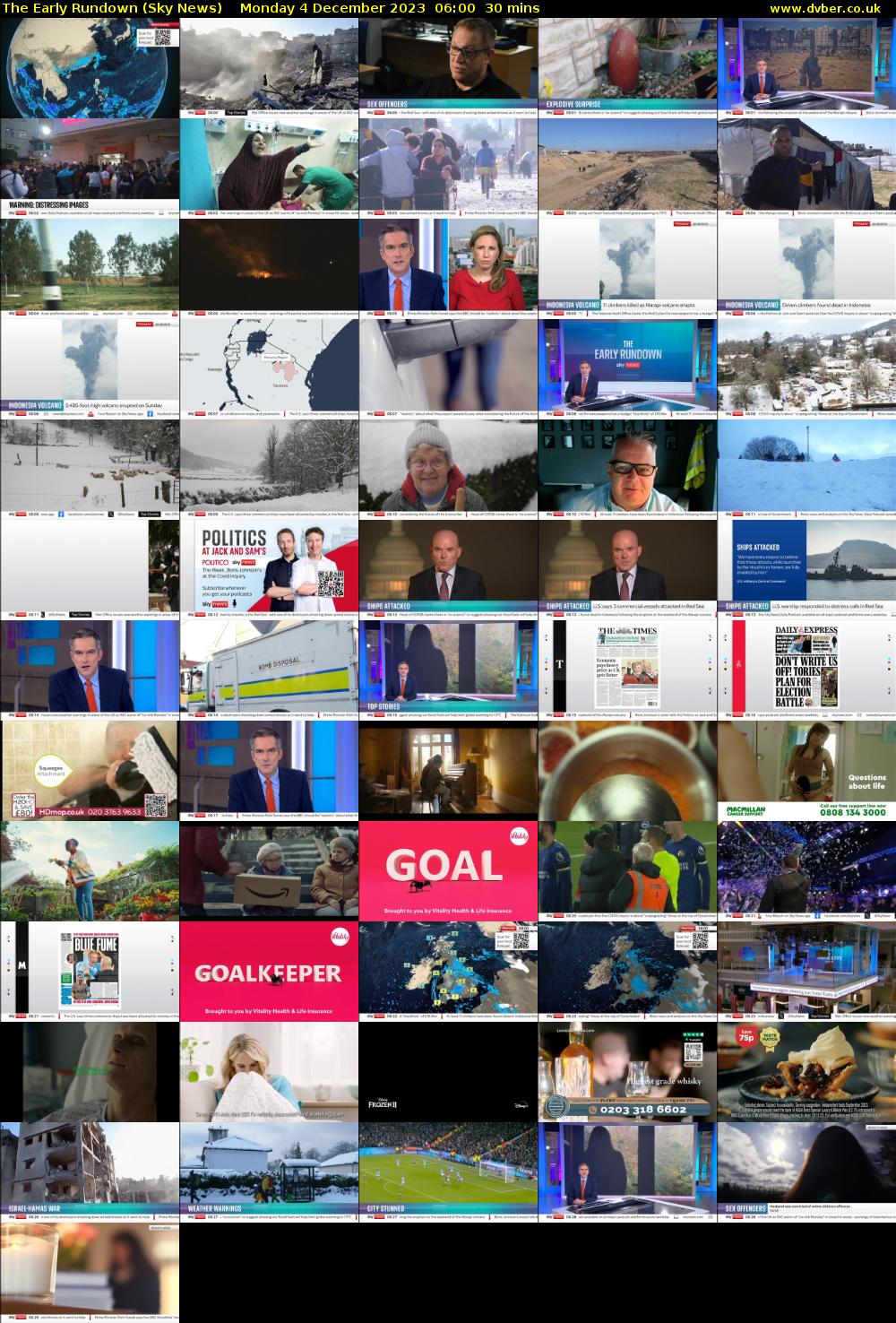 The Early Rundown (Sky News) Monday 4 December 2023 06:00 - 06:30