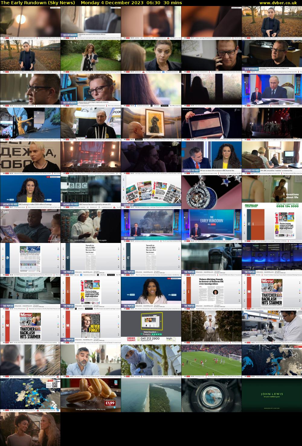 The Early Rundown (Sky News) Monday 4 December 2023 06:30 - 07:00