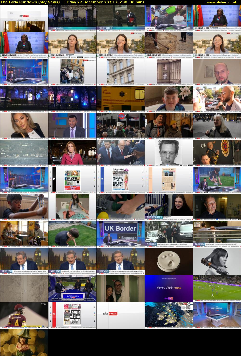 The Early Rundown (Sky News) Friday 22 December 2023 05:00 - 05:30