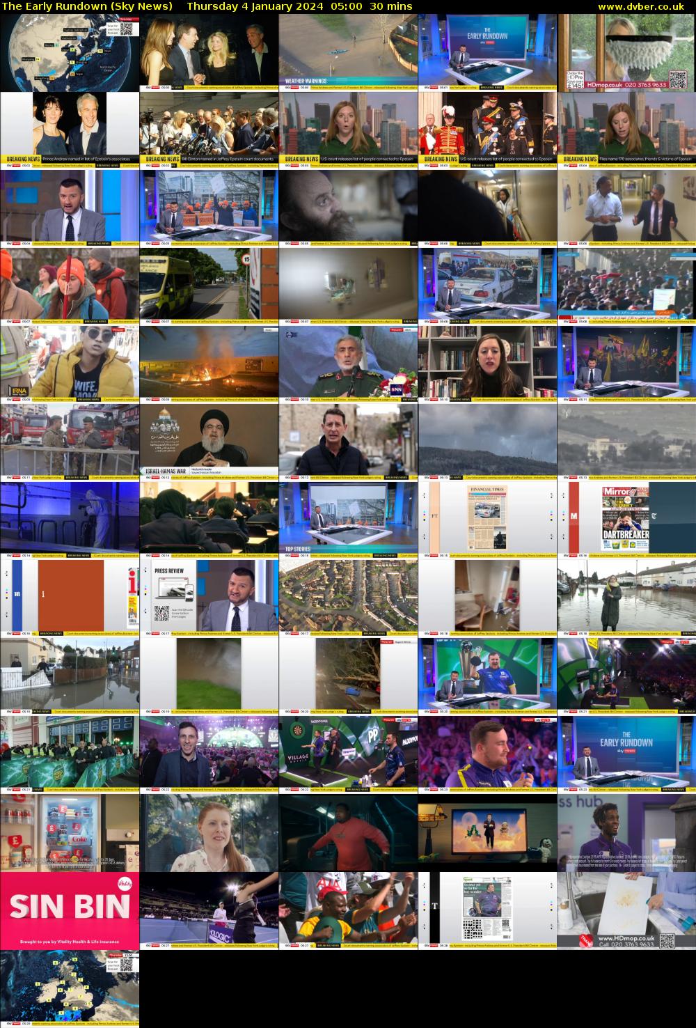 The Early Rundown (Sky News) Thursday 4 January 2024 05:00 - 05:30