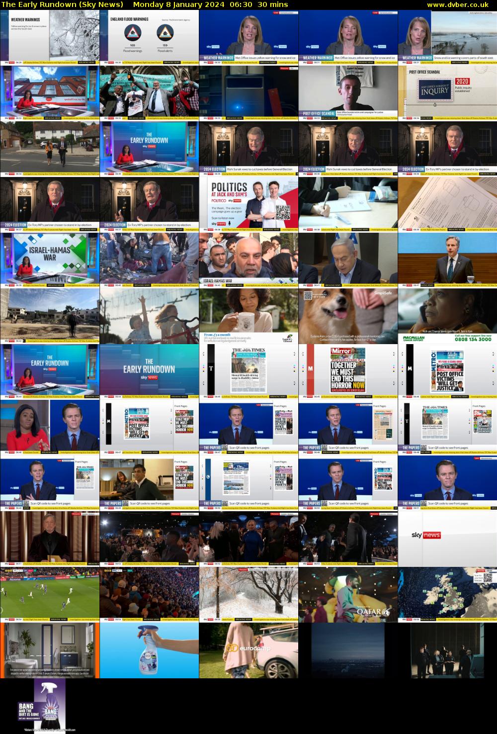 The Early Rundown (Sky News) Monday 8 January 2024 06:30 - 07:00