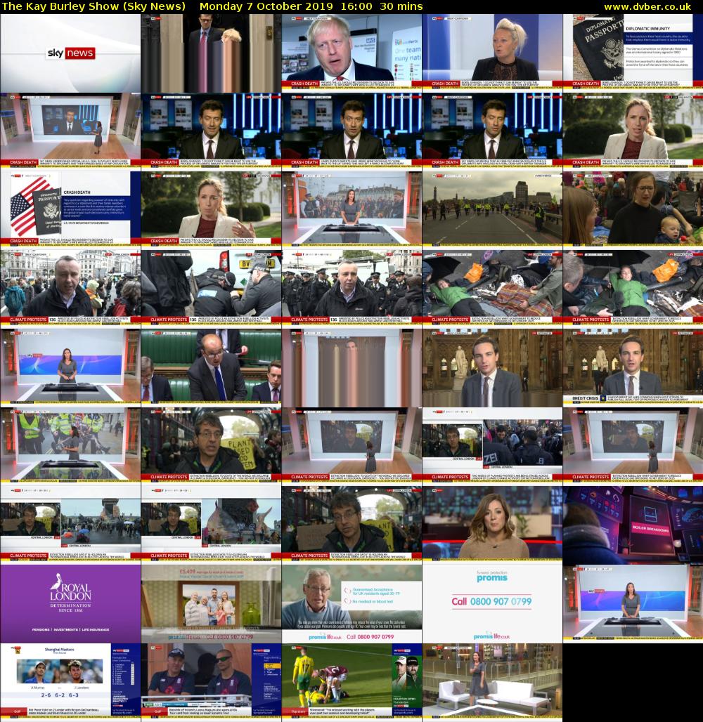 The Kay Burley Show (Sky News) Monday 7 October 2019 16:00 - 16:30