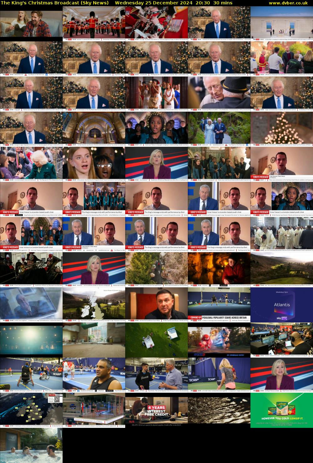 The King's Christmas Broadcast (Sky News) Wednesday 25 December 2024 20:30 - 21:00