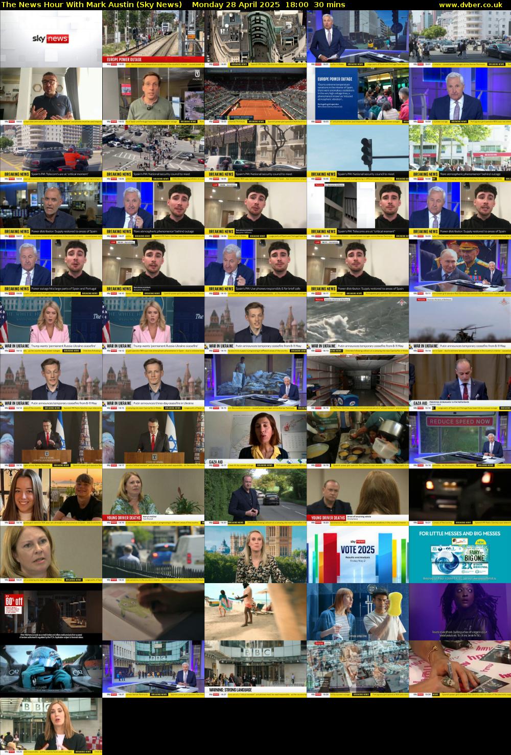 The News Hour With Mark Austin (Sky News) Monday 28 April 2025 18:00 - 18:30