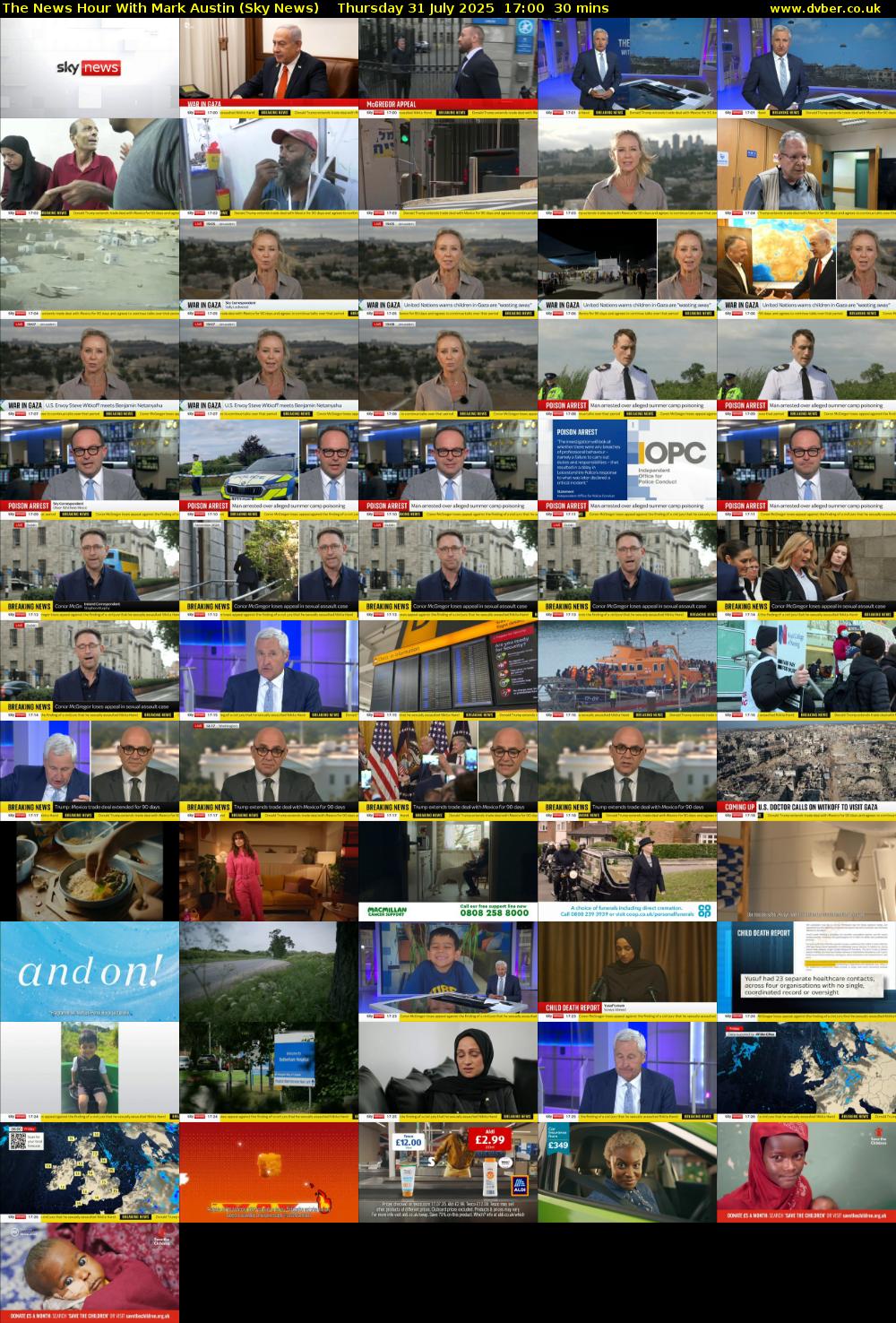 The News Hour With Mark Austin (Sky News) Thursday 31 July 2025 17:00 - 17:30