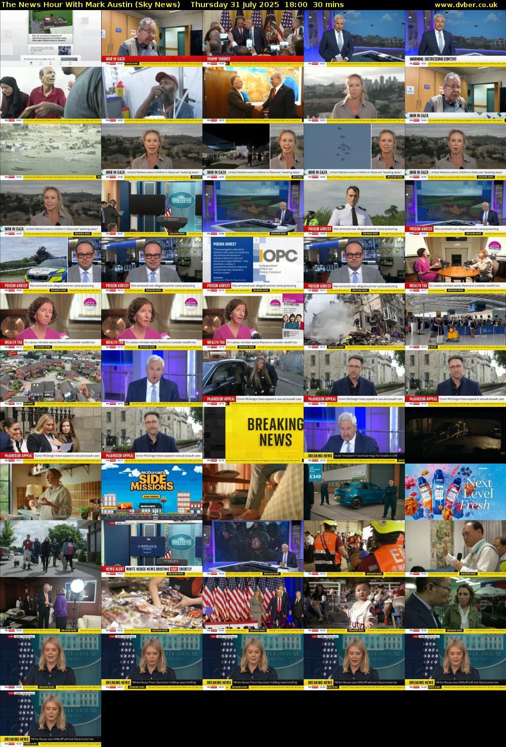 The News Hour With Mark Austin (Sky News) Thursday 31 July 2025 18:00 - 18:30