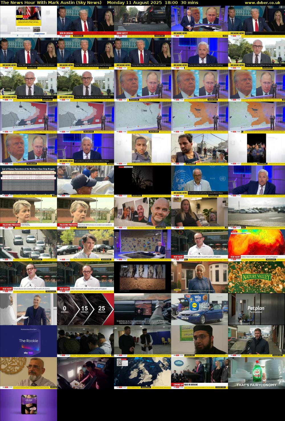 The News Hour With Mark Austin (Sky News) Monday 11 August 2025 18:00 - 18:30