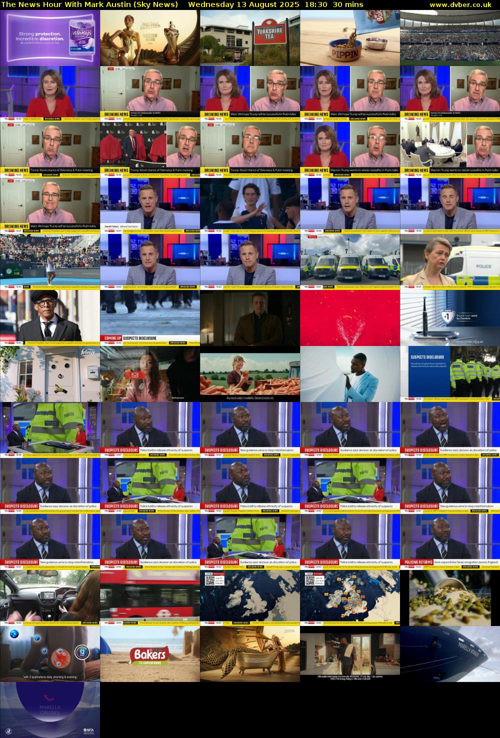 The News Hour With Mark Austin (Sky News) Wednesday 13 August 2025 18:30 - 19:00