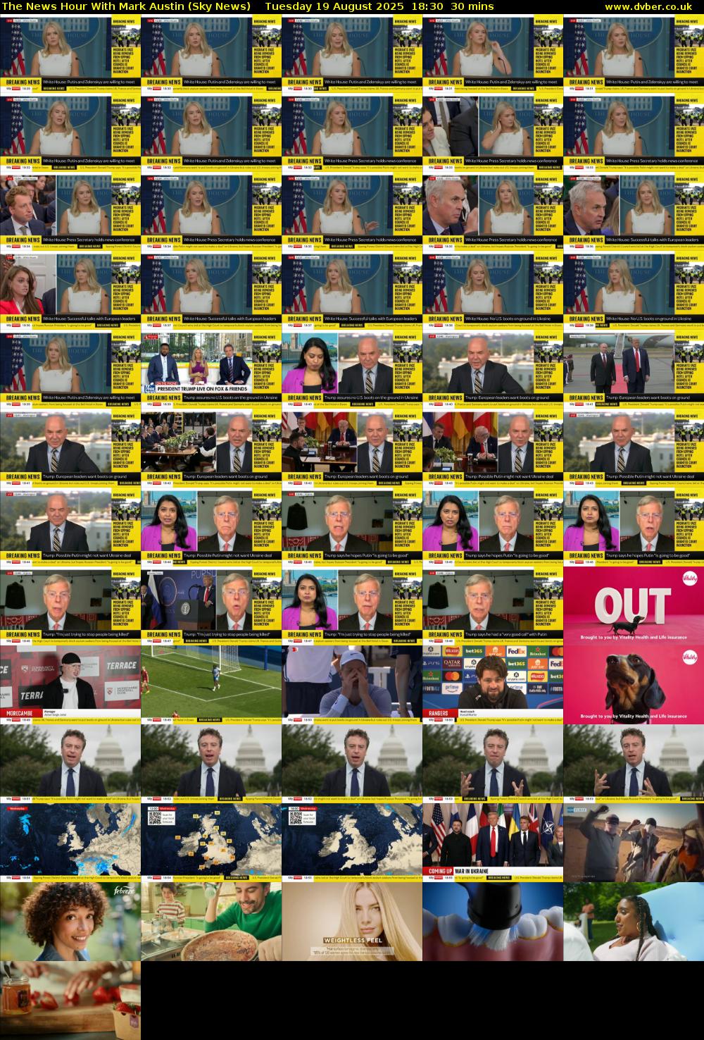 The News Hour With Mark Austin (Sky News) Tuesday 19 August 2025 18:30 - 19:00