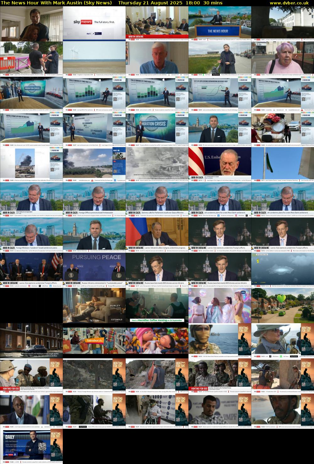 The News Hour With Mark Austin (Sky News) Thursday 21 August 2025 18:00 - 18:30