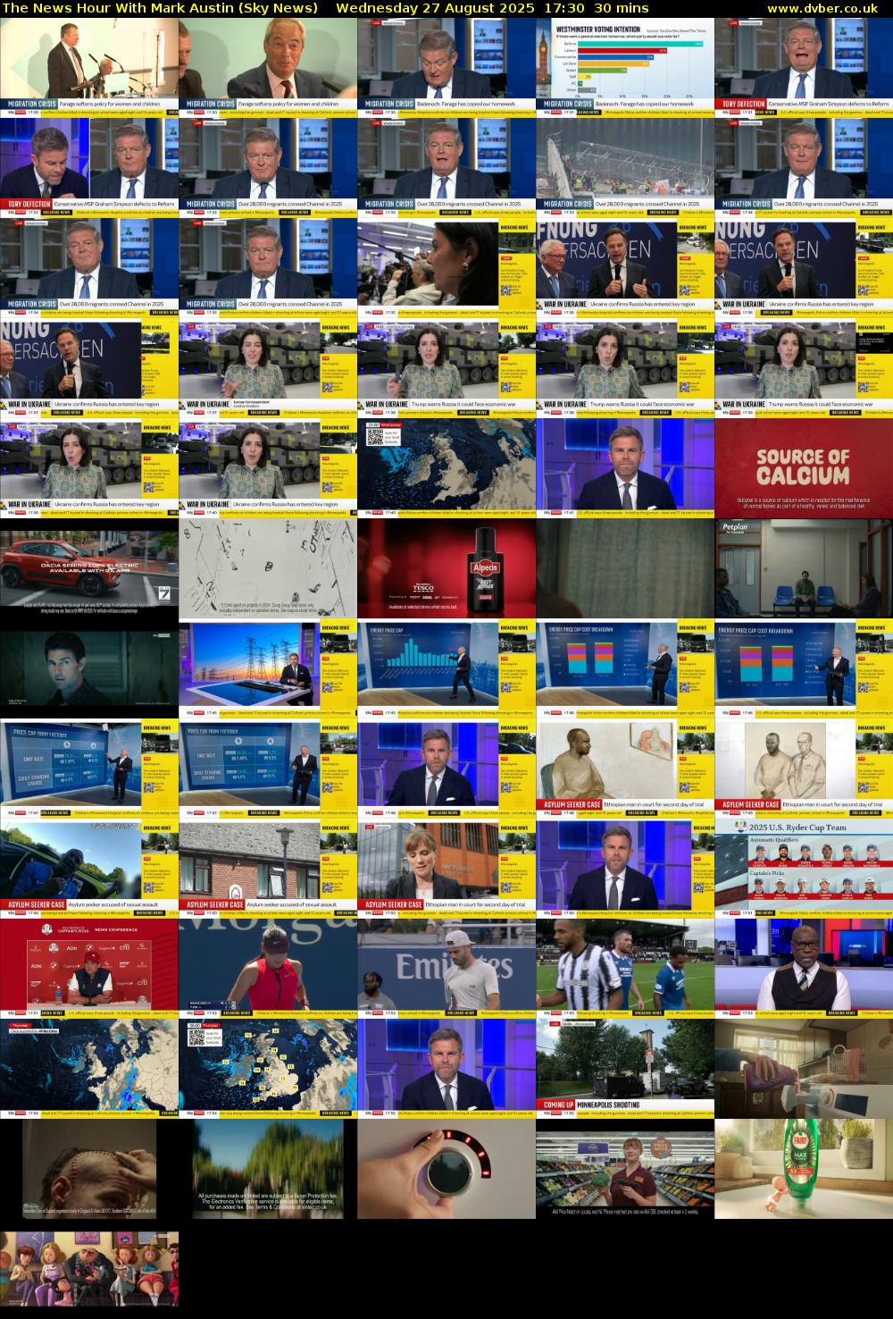 The News Hour With Mark Austin (Sky News) Wednesday 27 August 2025 17:30 - 18:00