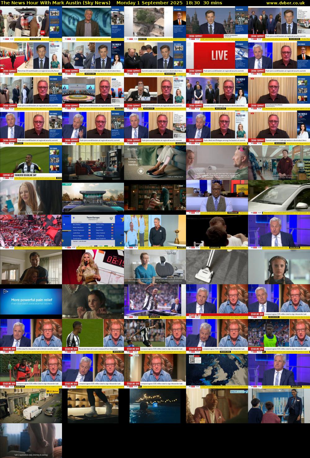 The News Hour With Mark Austin (Sky News) Monday 1 September 2025 18:30 - 19:00