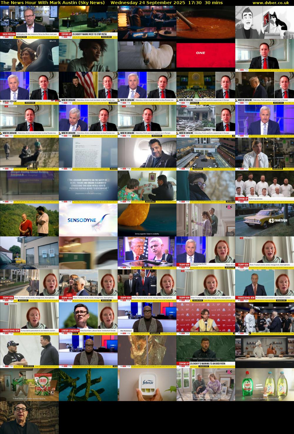 The News Hour With Mark Austin (Sky News) Wednesday 24 September 2025 17:30 - 18:00