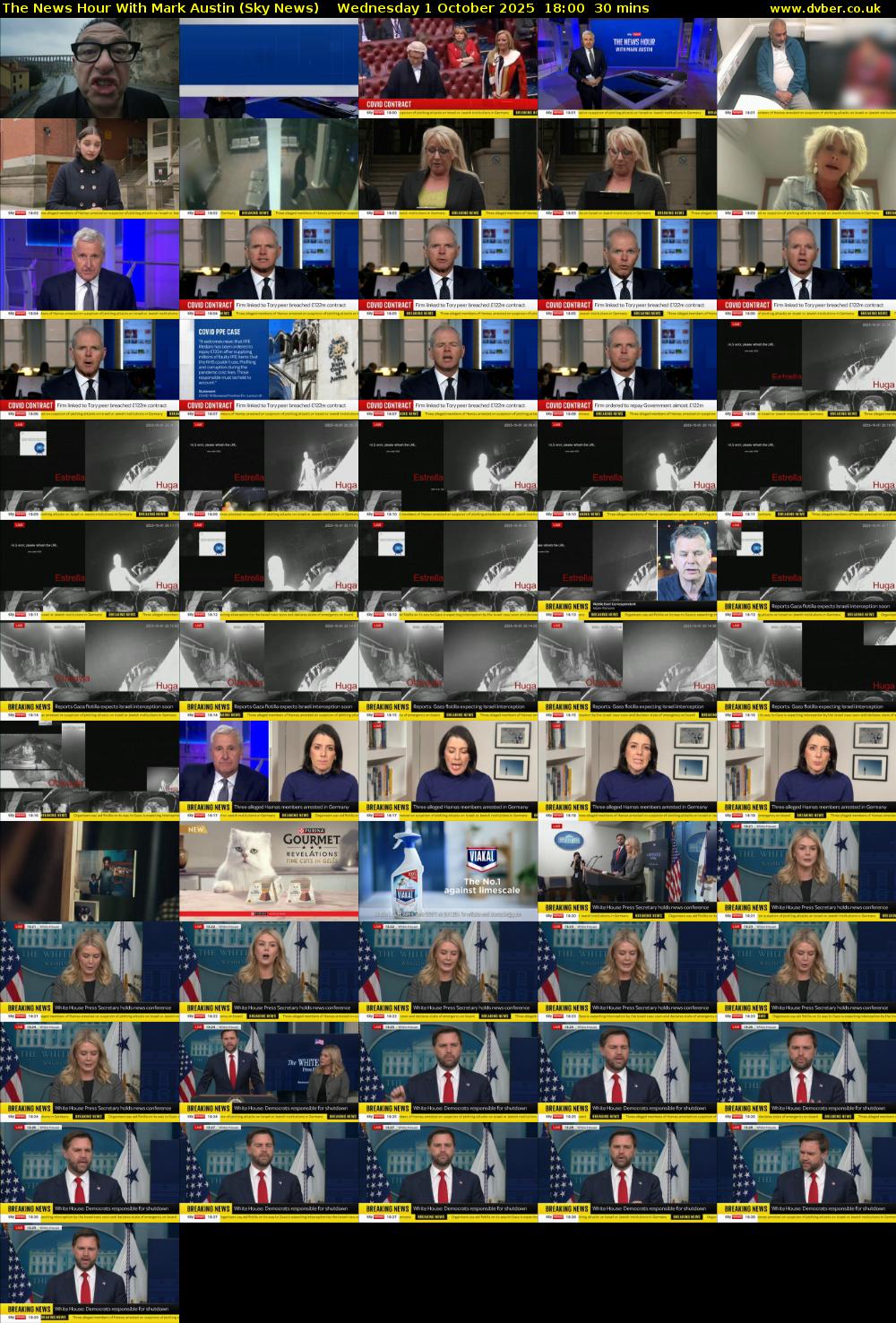 The News Hour With Mark Austin (Sky News) Wednesday 1 October 2025 18:00 - 18:30