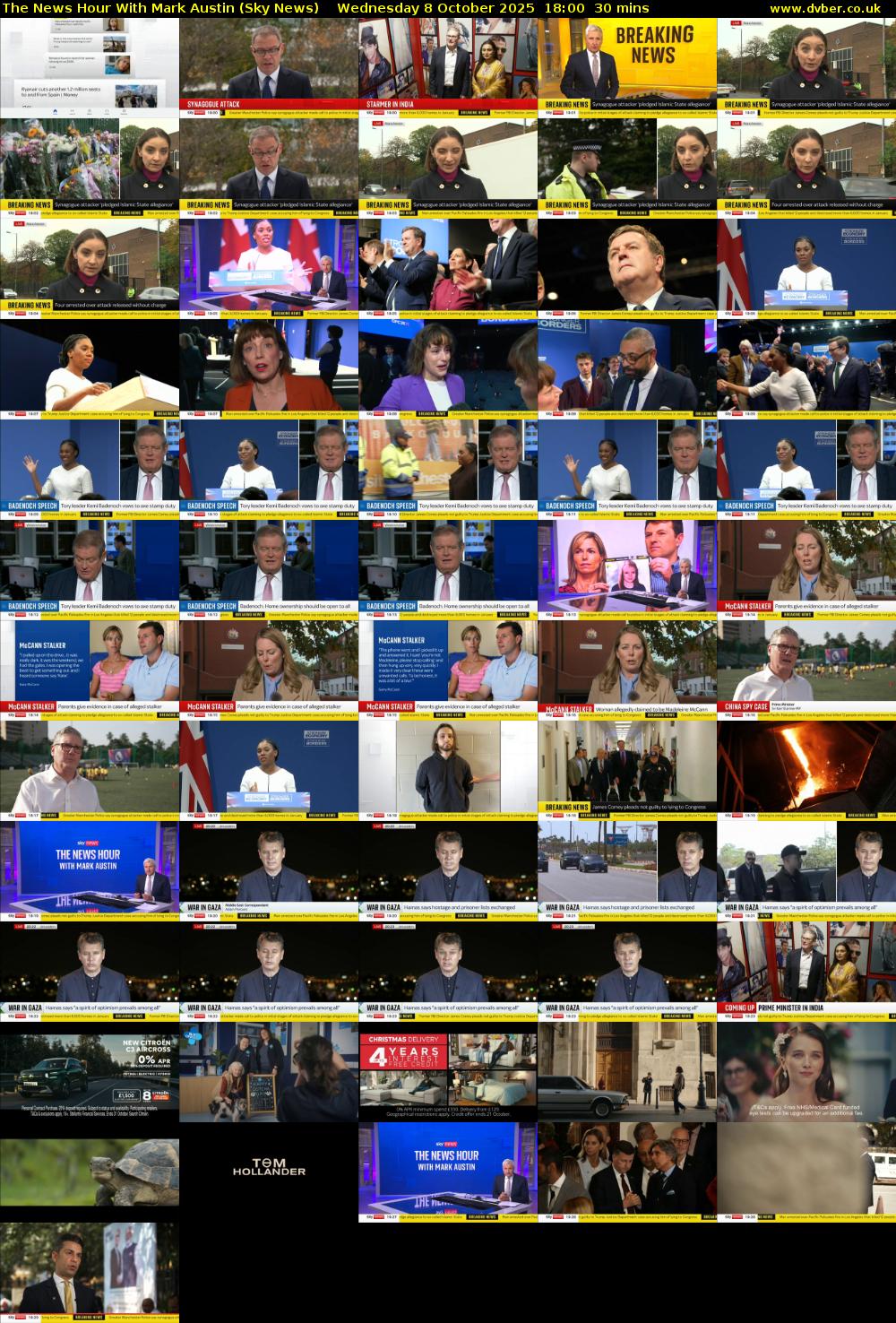 The News Hour With Mark Austin (Sky News) Wednesday 8 October 2025 18:00 - 18:30