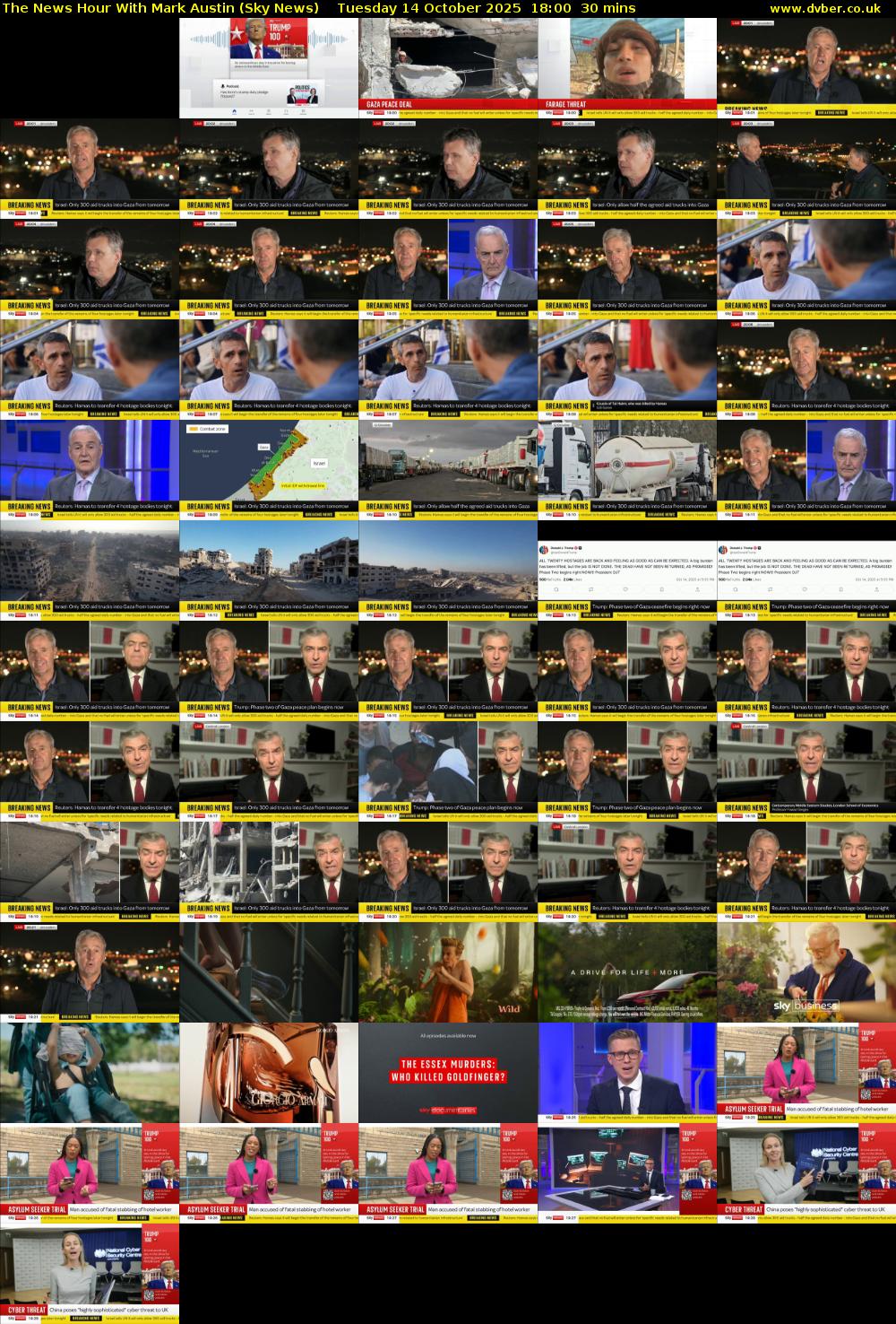 The News Hour With Mark Austin (Sky News) Tuesday 14 October 2025 18:00 - 18:30